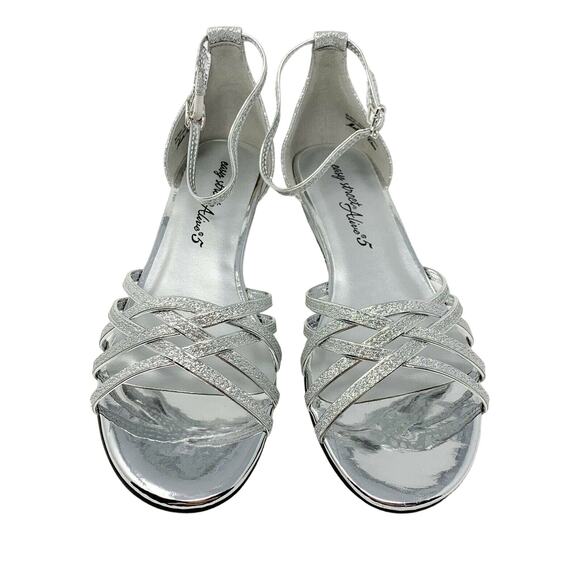 Easy Street Tarrah Wedge Sandal Silver Glitter 6.5 - Picture 6 of 7